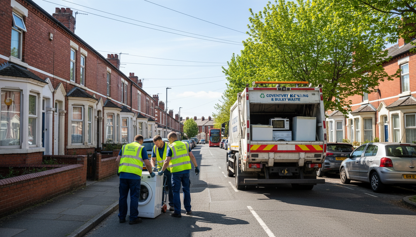 Professional White Goods Removal team in Coventry loading waste into van