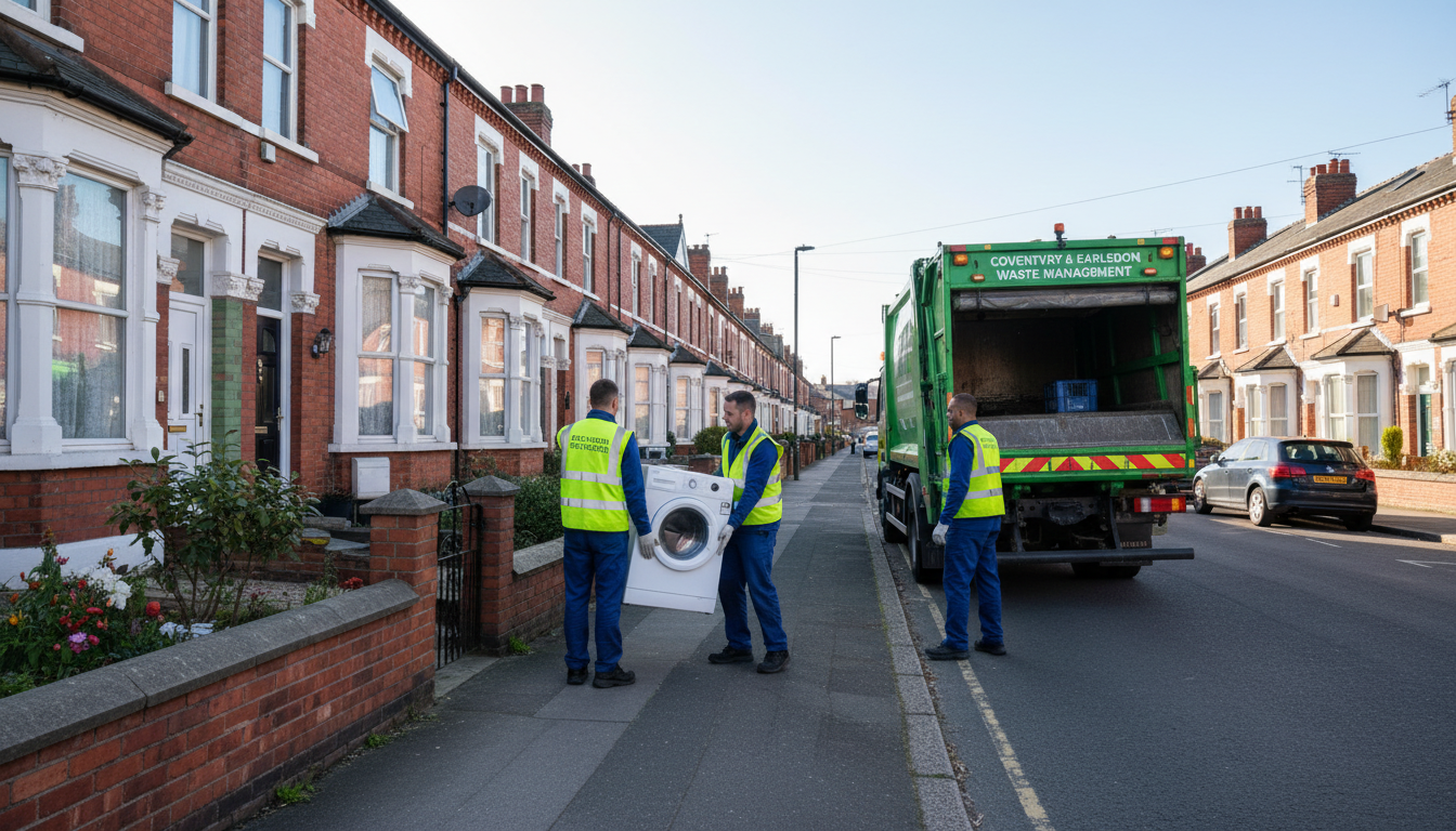 Professional White Goods Removal team in Earlsdon loading waste into van