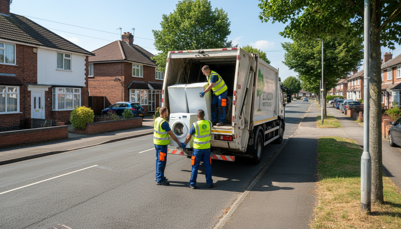 Professional White Goods Removal team in Elmdon loading waste into van