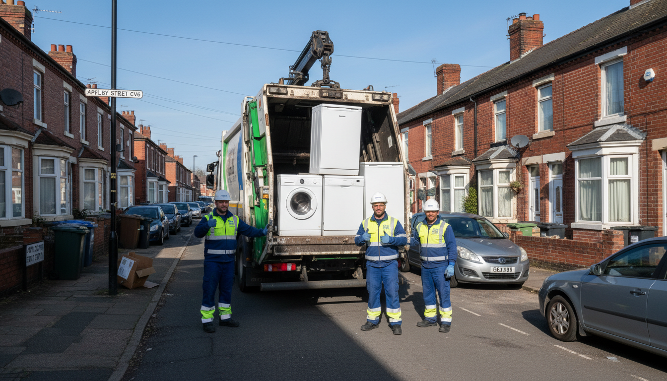 Professional White Goods Removal team in Foleshill loading waste into van