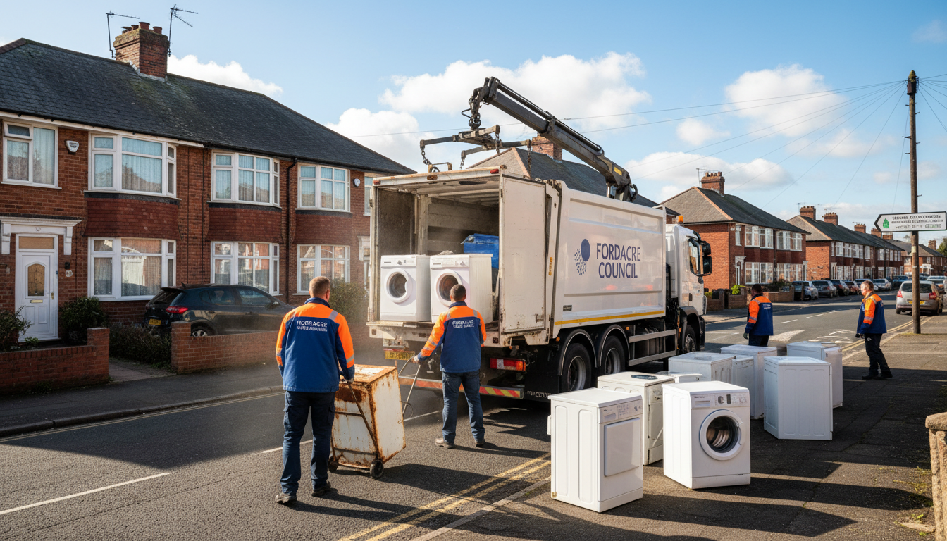 Professional White Goods Removal team in Fordbridge loading waste into van