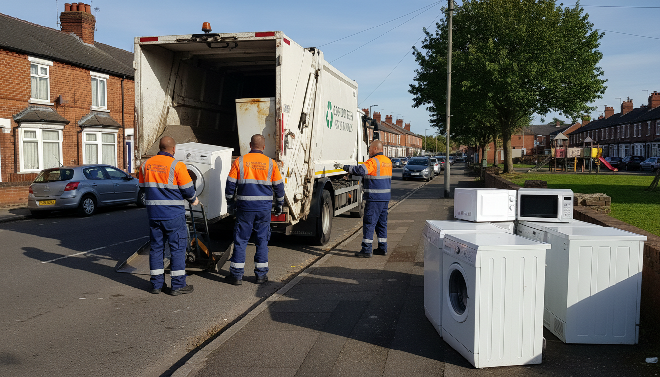 Professional White Goods Removal team in Gosford Green loading waste into van