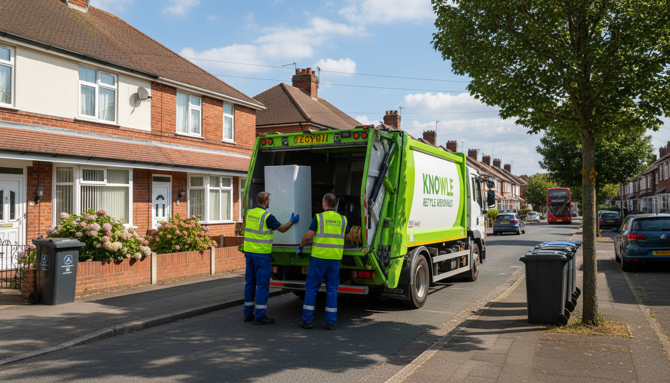 Professional White Goods Removal team in Knowle loading waste into van