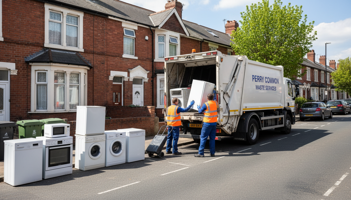 Professional White Goods Removal team in Perry Common loading waste into van