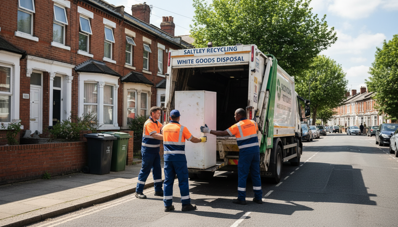 Professional White Goods Removal team in Saltley loading waste into van