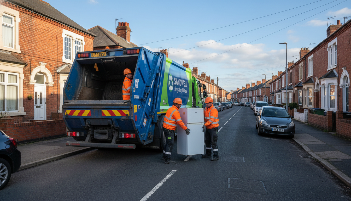 Professional White Goods Removal team in Sandwell loading waste into van
