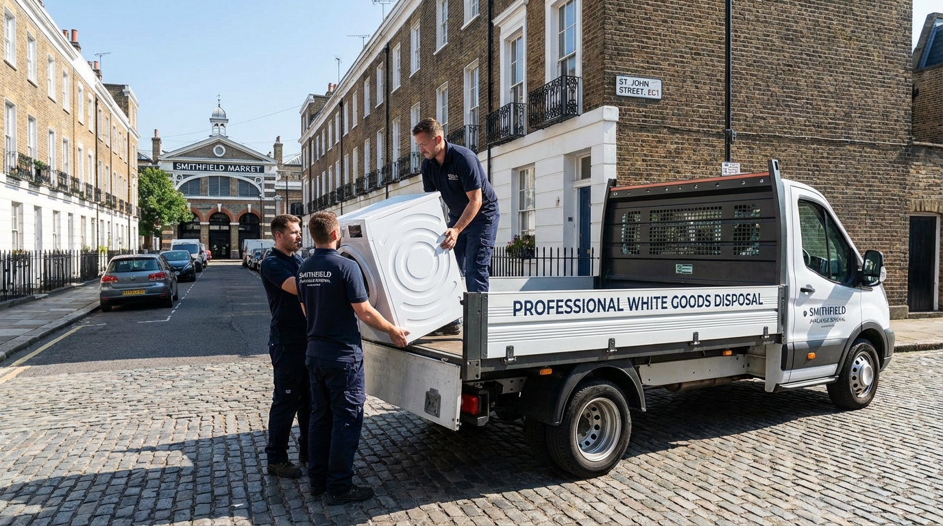 Professional White Goods Removal team in Smithfield loading waste into van