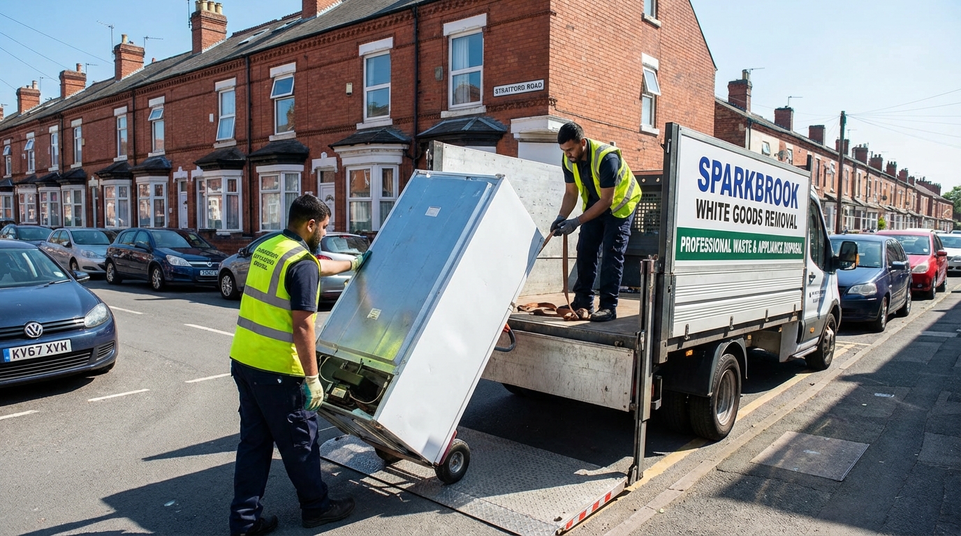 Professional White Goods Removal team in Sparkbrook loading waste into van