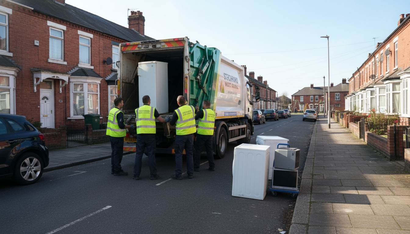 Professional White Goods Removal team in Stechford loading waste into van