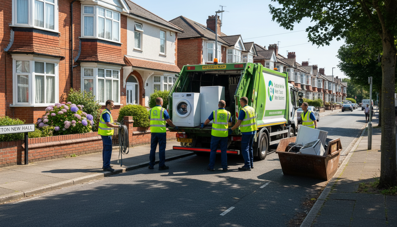Professional White Goods Removal team in Sutton New Hall loading waste into van