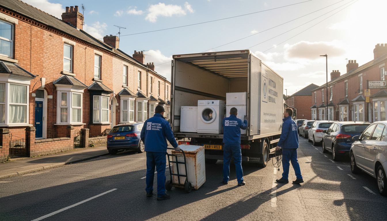 Professional White Goods Removal team in Witton loading waste into van