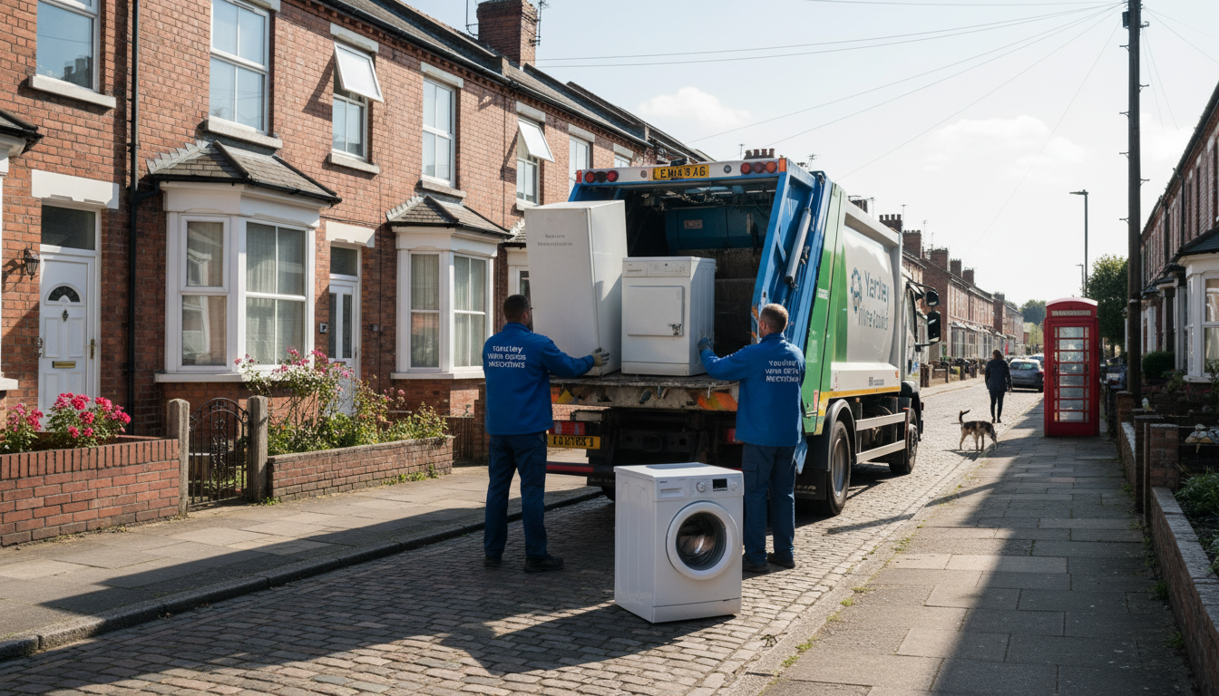 Professional White Goods Removal team in Yardley loading waste into van
