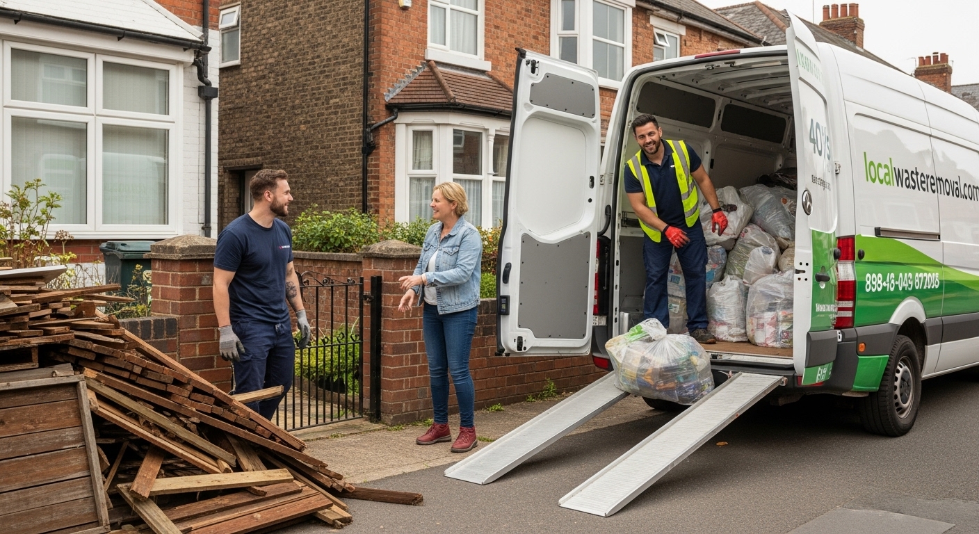 Professional Rubbish Removal team in Birmingham loading waste into van